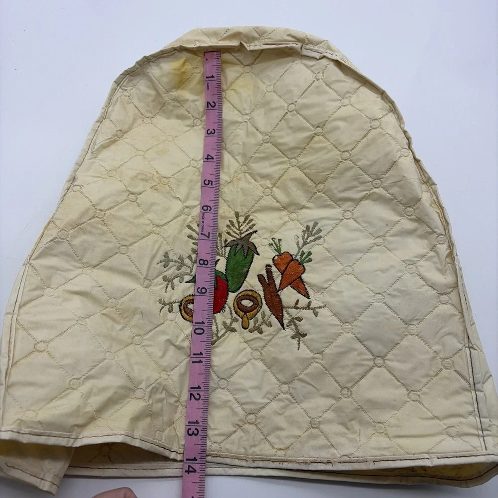 Vintage Quilted Appliance Blender Dust Cover Vegtable  Farm Print‎ 13x 14